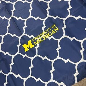University of Michigan Blue and White Patterned table cloth 70 x 102